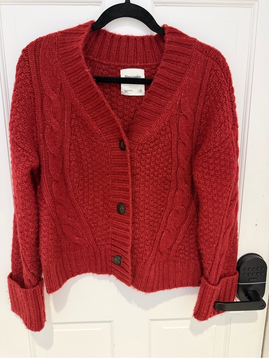 Abercrombie & Fitch Sweaters - Women's Abercrombie & Fitch Red Cable-knit Cardigan - Size XSmall